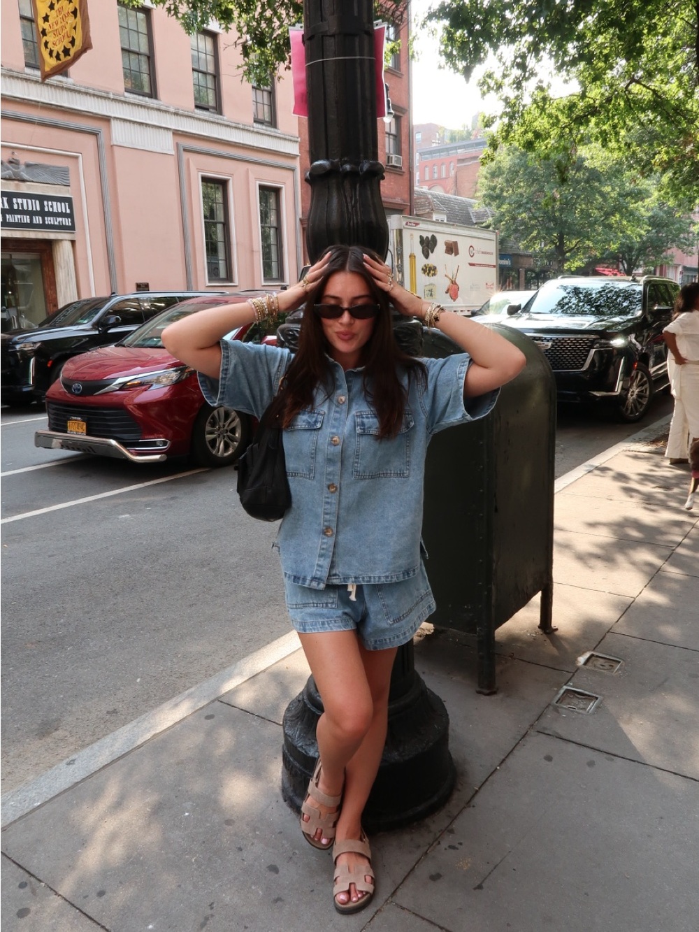 Light Blue Denim Women’s Shorts and top set - Picture 4 of 5